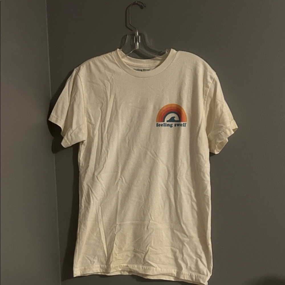 Cream Tee with Rainbow and Text